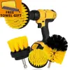 3Pcs Set Electric Scrubber Brush Drill Kit Plastic Round Cleaning For Carpet Glass Car Tires Nylon Brushes 2 3 5 4'' Air288l
