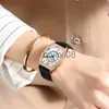 Inne zegarki Nowy chenxi zegarek dla kobiet luksusowy moda nieregularna żółta skórzana skórzana różowe złoto kwarc kobiety zegarki damskie prezenty Dropshipping J230728