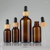 Bouteilles 1X 5/10/15/20/30/50/100ml verre compte-gouttes d'huile essentielle bouchon de bambou réactif goutte oeil liquide Pipette bouteille pot