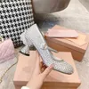 2023-diamond buty na wysokim obcasie Buty siatkowe oddychające dziewczyny Pearl Crystal High Heels Wakacje Słodkie eleganckie buty księżniczki