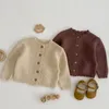 Jacken 0 3 Jahre Kleinkind Baby Mädchen Stricken Strickjacke Kleinkind Mädchen Pullover Mantel Herbst Frühling Koreanischen Stil Langarm 230731