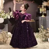 Girl Dresses Princess Long Dress Girls Sequin Birthday Evening Weddings Prom Party Elegant Clothes Children Baptism Gown Show For Kids