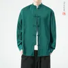 Vêtements ethniques Style chinois Chemises pour hommes à manches longues Printemps Automne Vintage Tendance Jeunesse Plus La Taille Tang Costume Veste Top Hommes Traditionnel