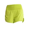 Dames lu gevoerde korte Pockeks-sportshorts Running Short Exercise Workout Training Shorts High-Rise DK686