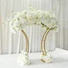 結婚式の装飾の花の花瓶エルテーブルセンターピース花列金属ホルダーフラワーラックシャイニーゴールドアーチスタンドグランドイベントパート319t