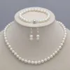 8-9 мм натуральные акоя культивируется на жемчужном ожерельем Серьги для ювелирных украшений Informati209K