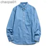 Casual Shirts Men's High-End Brand Men's Long Sleeve Denim Shirt Japanese Simple Trendy All-Match Jean Jacket 2023 Spring Autumn Man