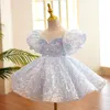 Robes de fille Robes de fête d'anniversaire pour enfants pour petite fille Taille 2 à 14 ans Robe de bal à sequins Robes de luxe Bleu ciel Robe de soirée formelle 230731