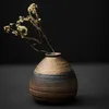 Vases Japanesestyle rough pottery flower pot handmade vase retro ceramic tea table hydroponic handicraft ornaments 230731