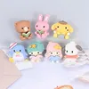 20Pcs Cute Cartoon Animals Flatback Resin Components Cabochon Kawaii Dog Bear Rabbit Characters Phone Deco Parts DIY Scrapbook Acc2048