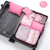 Sacos de armazenamento 6 pçs/conjunto organizador de viagem mala de viagem conjunto estojos organizadores de bagagem portátil bolsa de lavagem de banheiro cosmético