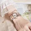 Inne zegarki 2022 Marka Woor Rose Gold Watches Women Fashion Diamond Ladies Kwarcowy Kwarcowy zegarek żeńska stal nierdzewna Wodoodporna data J230728