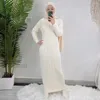 Vêtements ethniques 2023 moyen-orient turquie dubaï grande taille bas couleur unie automne et hiver robe pull musulman prière tenue