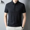 Polos pour hommes polo hommes haute qualité été glace soie manches courtes frange rayures affaires décontracté hommes shirt999 230731