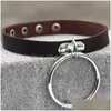 Chokers Metal O Ring Choker Necklace Leather Women Necklaces Collar Nightclub Party Fashion Jewelry Will And Sandy Drop Delivery Penda Dhoo5