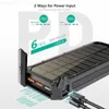Bancos de energía para teléfonos celulares PD 18W Banco de energía solar de carga rápida 30000mAh para iPhone 13 Xiaomi Powerbank Batería externa Poverbank impermeable con luz L230731