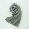 Scarves Solid Color Wrinkled Cotton Linen Fo Women Man Autumn Winter Soft Neck Scarf Shawl Lady Fashion Headscarf