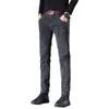 Men's Jeans 2023 Stretch Classic Style Slim Fashion Skinny Feet Denim Trousers Male Korean Brand Clothing Grey Pants