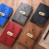 Notepads 360 صفحة دفتر حلزوني مع Lock Diary Notepad Vintage Pirate Anchors Pu Note Book A5 Home Gift Traveler with Pen 230729