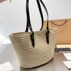 Kova totes tasarımcı çanta rafia tote tığ işi büyük kapasite kadın plaj çanta saman çantaları gerçek deri alışveriş çantası cüzdan çanta en kaliteli popüler