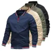 Jaqueta Masculina com Zíper Quebra-vento Bomber Jacket Homem Casual Cor Sólida Beisebol Moda Outono Alta Qualidade para Homens 230731