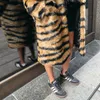 Womens Fur Faux Artificial Coats Autumn Winter Warm Imitation Coat Tiger Pattern Lengthened Fashion Casual Overcoat Hkd230727