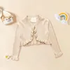 Jacken Kinder Mädchen Mantel Frühling/Sommer Einfarbig Single Button Langarm Rüschen Strickjacke Kleinkind Mädchen Outfits Jugend Shirts