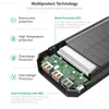 Bancos de energía para teléfonos celulares PD 18W Banco de energía solar de carga rápida 30000mAh para iPhone 13 Xiaomi Powerbank Batería externa Poverbank impermeable con luz L230731