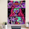Tapestries Trippy Hippie Tapestry Wall Hanging Girl Girl Anime Room Room Decor