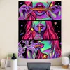 Wandteppiche, Trippy-Hippie-Wandteppich, Wandbehang, cooles Mädchen, Anime, Schlafzimmer, Raumdekoration, ästhetisches Zuhause