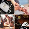 Sleutelhangers Lanyards Sublimatie Blanco Bierflesopener Sleutelhanger Metaal Warmteoverdracht Kurkentrekker Huishouden Keuken Gereedschap Aluminium Blan Otxe9