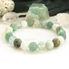 MG0874 NY DESIGN GRÖN AVENTURIN PREHNITE JAMNING Kvinnor Afrikanska Turquoise Moonstone Energy Power Armband2724