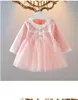 Fille robes 2023 doux printemps automne filles enfants princesse robe bébé maille Pachwork à manches longues TUTU Vestidos