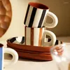 Чашки блюдцы японская овальная таможница кофейная кружка Высококачественная изысканная изысканная керамическая любовники послеобеденный чай и подставка для посуды