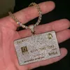 Designer Jewelryc Card Sier Custom def Vvs Moisanite Pendant Pendre Chaîne de noms personnalisée pour hommes Femmes Iced Pendants