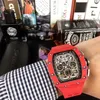 Luxe Mechanisch Horloge Richar Mills Rm11-03 Zwitsers Automatisch Uurwerk Saffier Spiegel Geïmporteerde Rubberen Horlogeband YG1G6