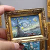 Kylmagneter världsberömd målning Bildram 3D -kylmagneter Starry Sky Sunflower Siesta Kylskåp klistermärken gåvor Dekorativ magnet x0731