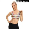 Kadın Tankları Harajuku Kafes Göz Çizgisi 3D Seksi Spor Sütun Sütun Gym Tank Yelek Tank-Top Yoga Koşu Kadın Fitness Sütü Kadın Tops