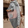 Women's Knits Tees Cardigans Knit Sweater Women Spring Autumn Winter Letter Maxi Loose Soft Coat Jacquard Y2k E-girl Long Knitted Jacket Cardigan 230729