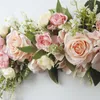 Decorative Flowers Wreaths Flower Swag Wall Decor Rose Runner Garland For Wedding Arch Table Centerpieces Door 230731