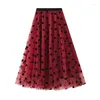 Rokken Vintage Hoge Taille Casual Print Grafische Vrouwen Losse Streetwear Elegante Paraplu Bot Mode Rok Asymmetrisch