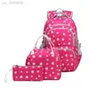 Skolväskor Xzan Youth Girls 'School Bag stor kapacitet Tryckt ryggsäck Set Basic Rucksack Children's Cute School Bag Z230801