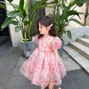 Flickor klänningar rinilucia 2023 sommar baby flicka klänning blommig tryck söt prinsessa barn barn fest flickor kläder vestido 230731