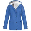 Damen-Trenchmäntel, modisch, warm, Windjacke, winddicht, Fleece, Herbst und Winter, Damen-Kapuzenjacke, Outdoor-Wanderkleidung, Plus