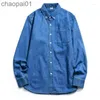 Chemises décontractées hommes haut de gamme marque hommes à manches longues chemise en jean japonais Simple à la mode tout match Jean veste 2023 printemps automne mâle