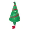 Professionell Green Christmas Tree Mascot Costume Leather Jacket Halloween Suit Rollspel Furry Costume
