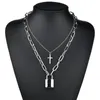 Choker Multilayer Lock Chain Halsband Punk 2023 Hänglås Nyckel Pendant Women Girl Fashion Gothic Party Jewelry