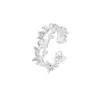 Cluster Ringe Doppelschicht Unregelmäßige Hohle Textur Zeigefinger Silber Farbe Einstellbar Für Frauen Mode Einfache Schmuck Geschenke