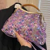 Evening Bags Bling Sequined Shoulder Bag Women 2023 Luxury Designer Handbag Purse Fashion Tote Party 230731