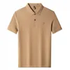 Mens Polos High End 100% Cotton Polo Shirt Summer Fashion Tiger Head Brodery Kort ärm Tshirt Lapel Half Paul 230729